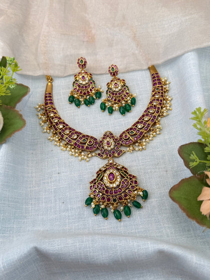 Royal Antique Short Kant Necklace Set 1134 - Mahilas