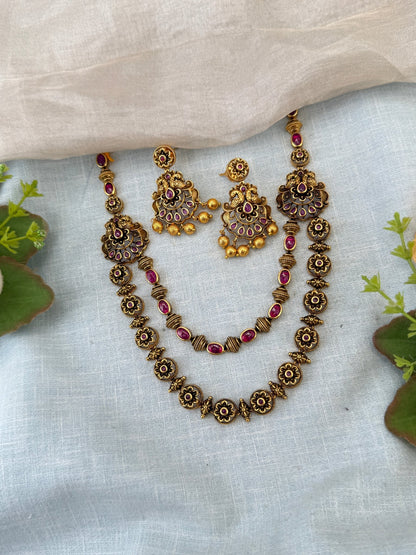 Royal Antique Short Layer Necklace Set 1176 - Mahilas