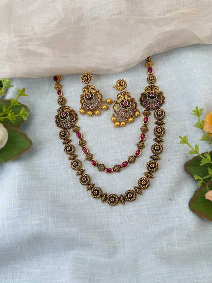 Royal Antique Short Layer Necklace Set 1176 - Mahilas