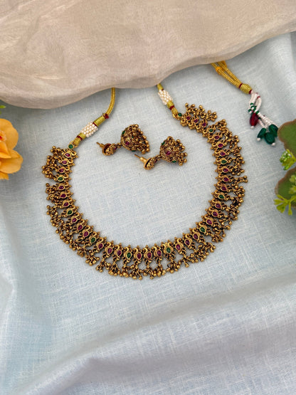 Royal Antique Short Necklace Set 0513 - Mahilas