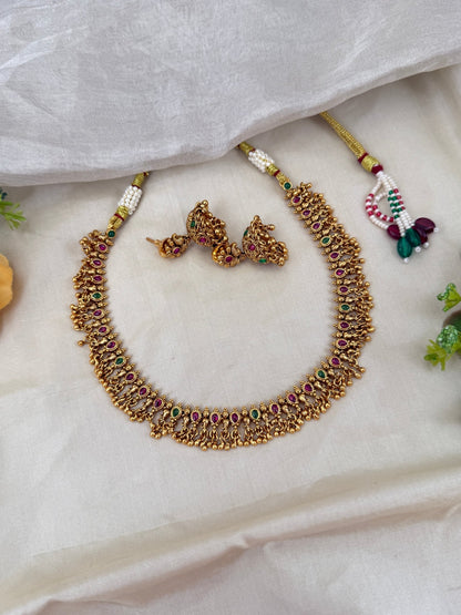 Royal Antique Short Necklace Set 0516 - Mahilas