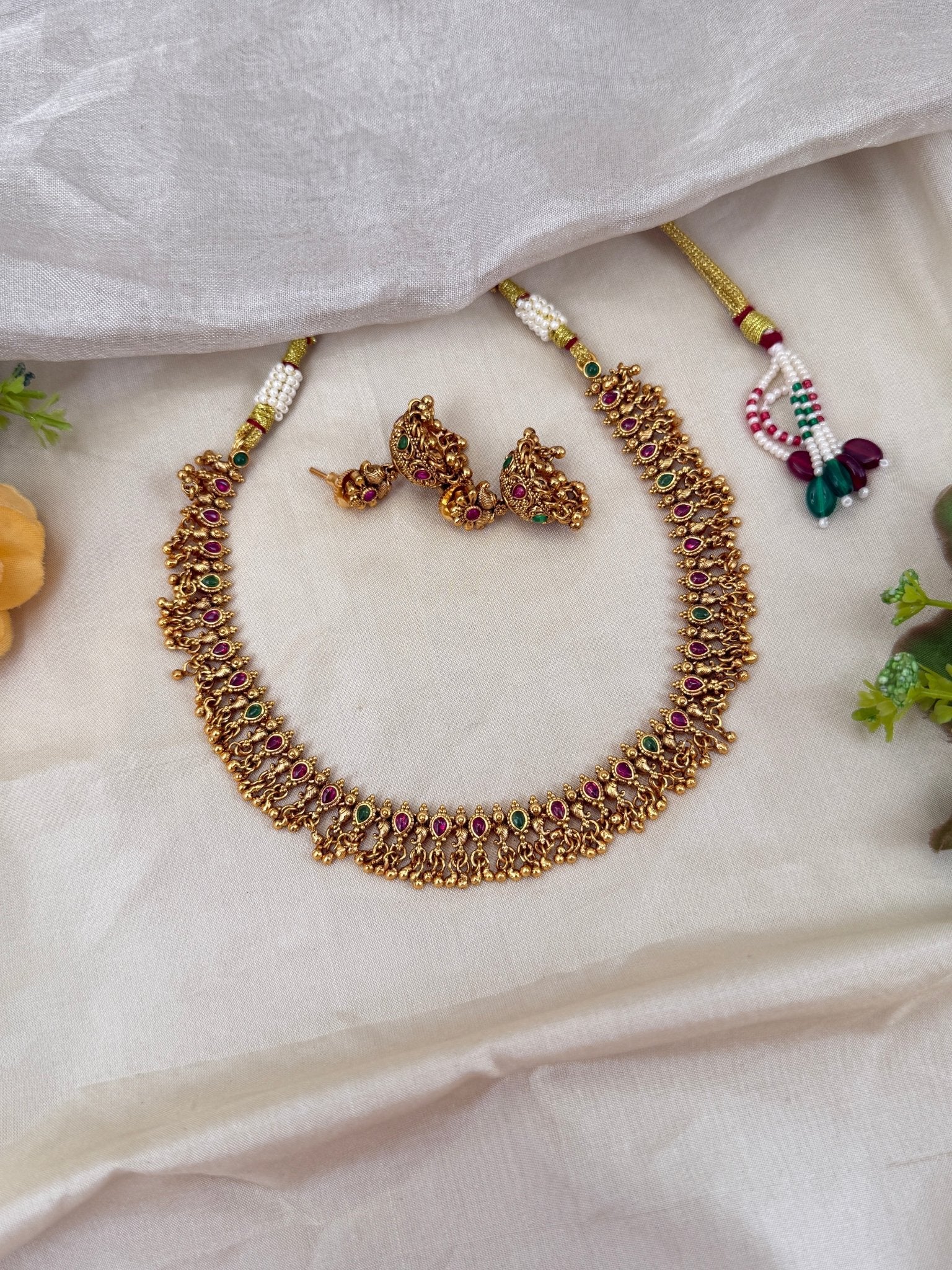 Royal Antique Short Necklace Set 0516 - Mahilas