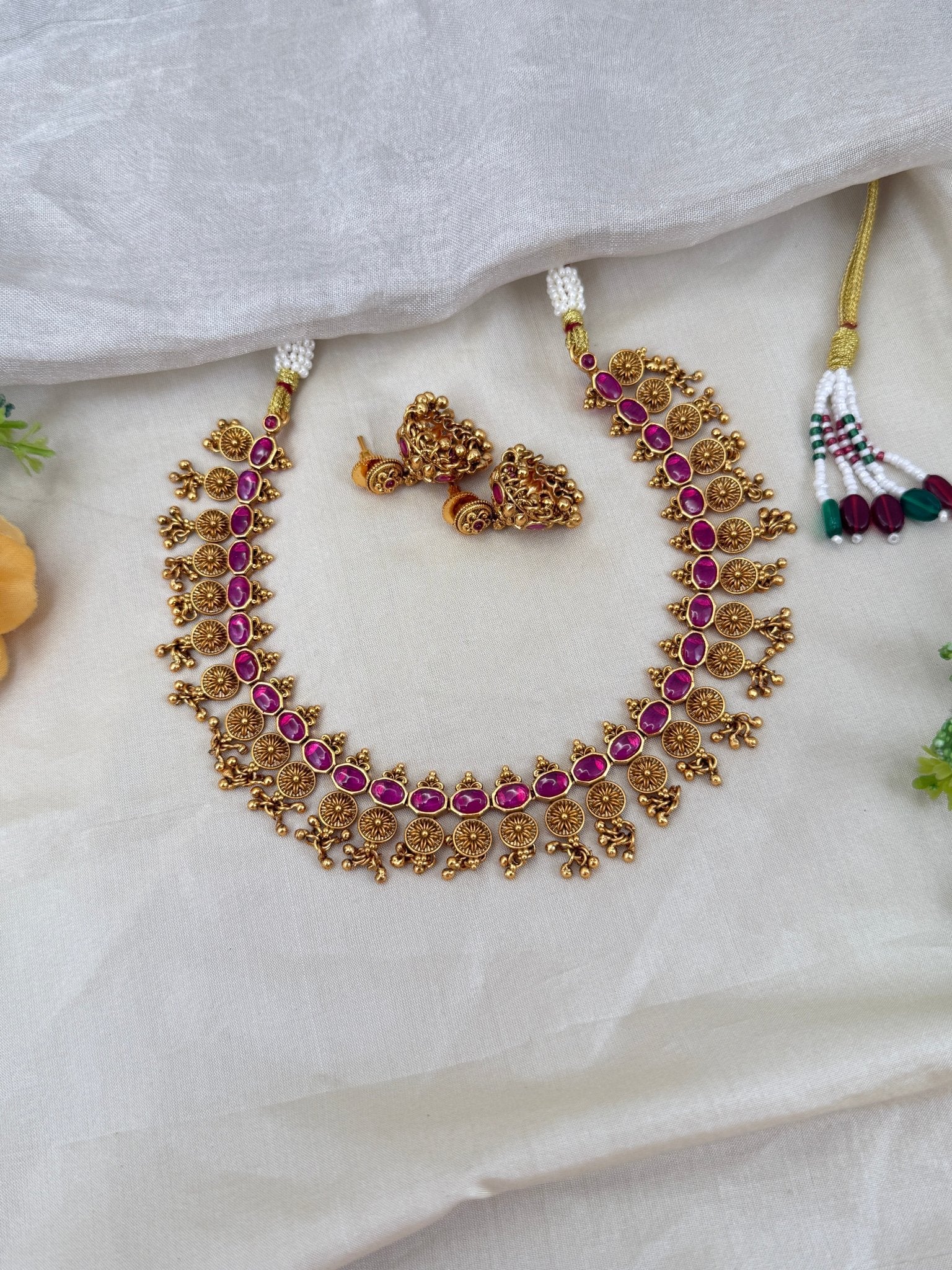 Royal Antique Short Necklace Set 0517 - Mahilas