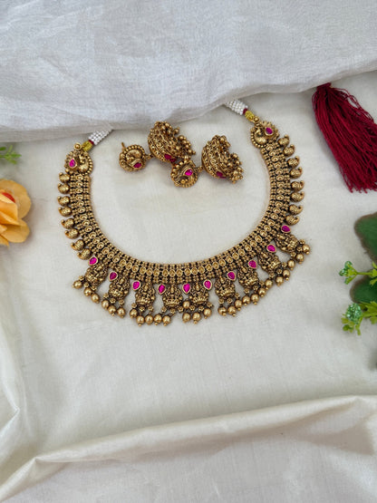 Royal Antique Short Necklace Set 0525 - Mahilas