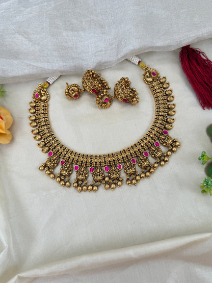 Royal Antique Short Necklace Set 0525 - Mahilas