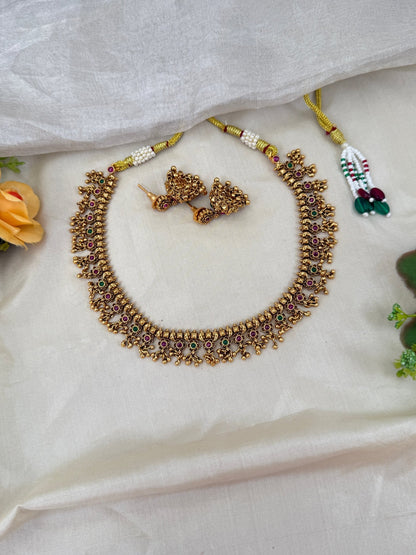Royal Antique Short Necklace Set 0530 - Mahilas