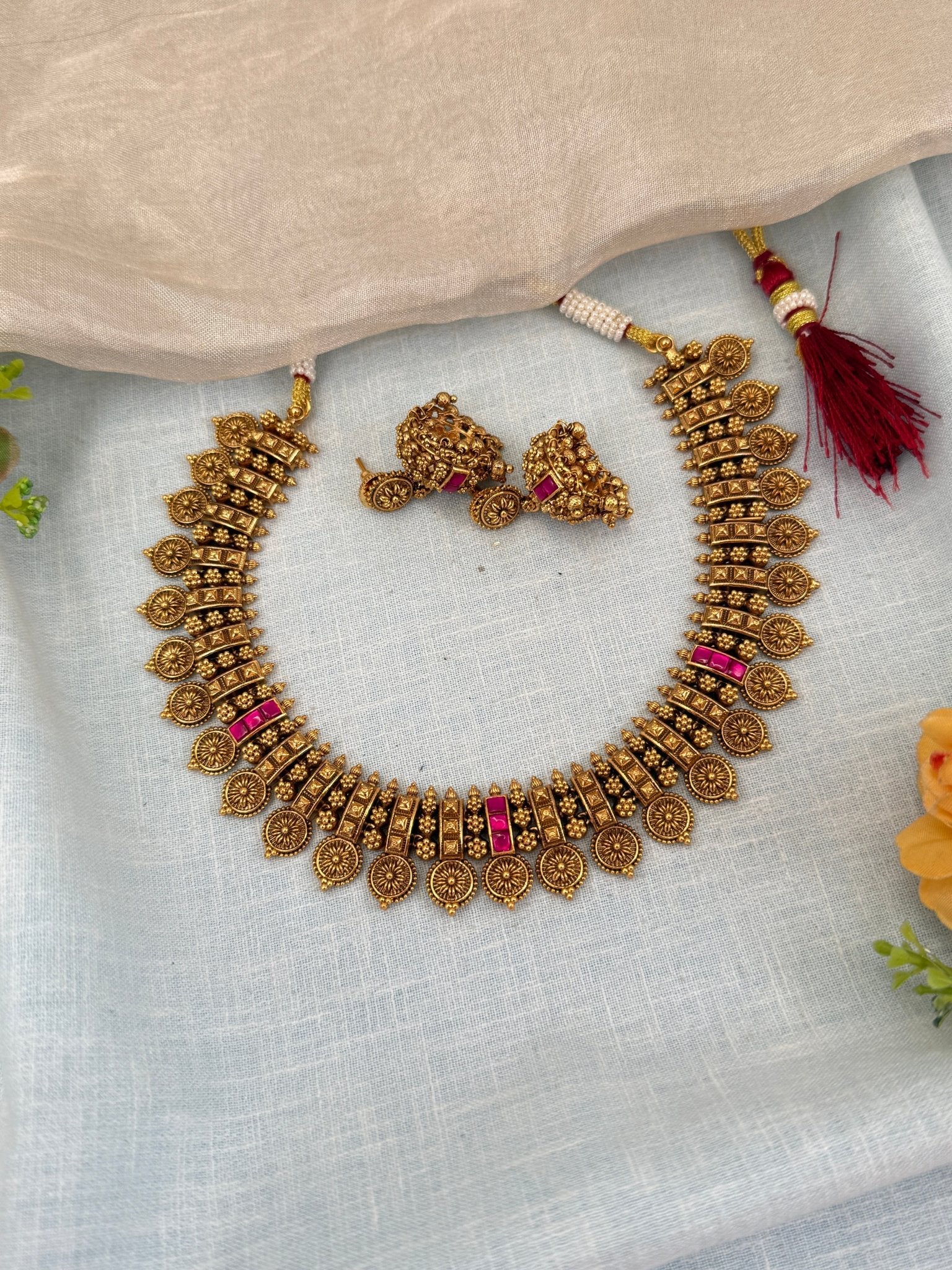 Royal Antique Short Necklace Set 0540 - Mahilas