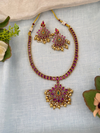 Royal Antique Short Necklace Set 0683 - Mahilas