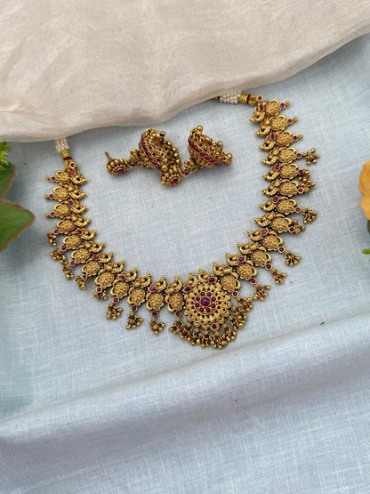 Royal Antique Short Necklace Set 0696 - Mahilas