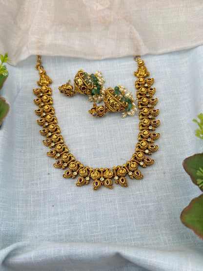 Royal Antique Short Necklace Set 1137 - Mahilas