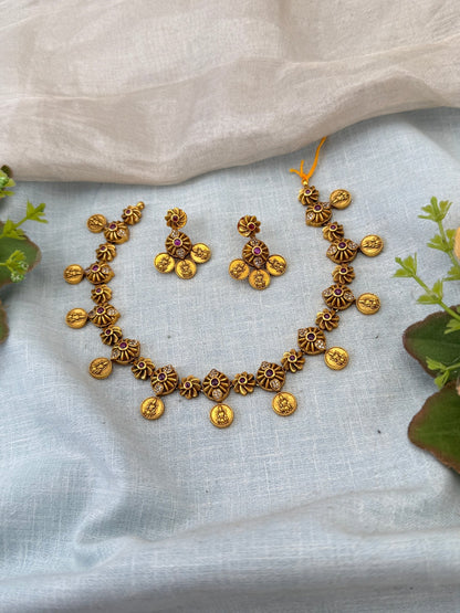 Royal Antique Short Necklace Set 1166 - Mahilas