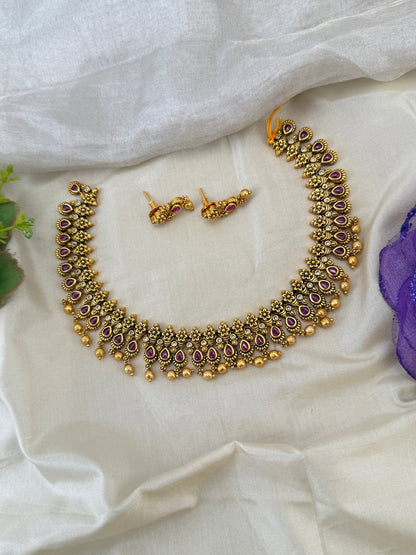 Royal Antique Short Necklace Set 1181 - Mahilas