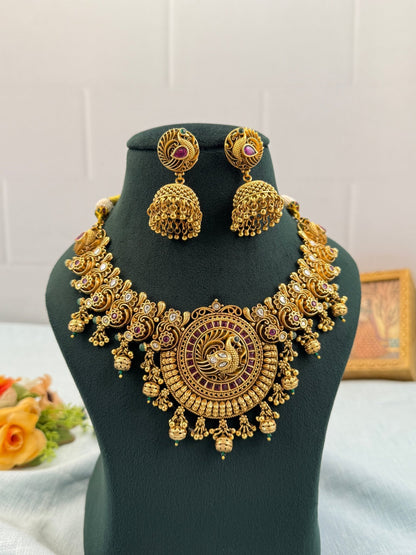 Royal Antique Short Necklace Set 717 - Mahilas