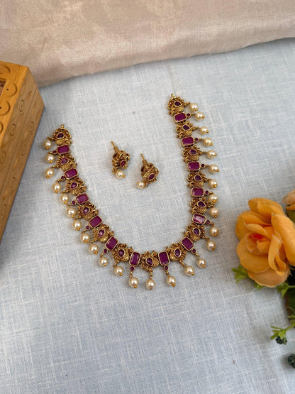 Royal Antique Short Necklace Set 852 - Mahilas