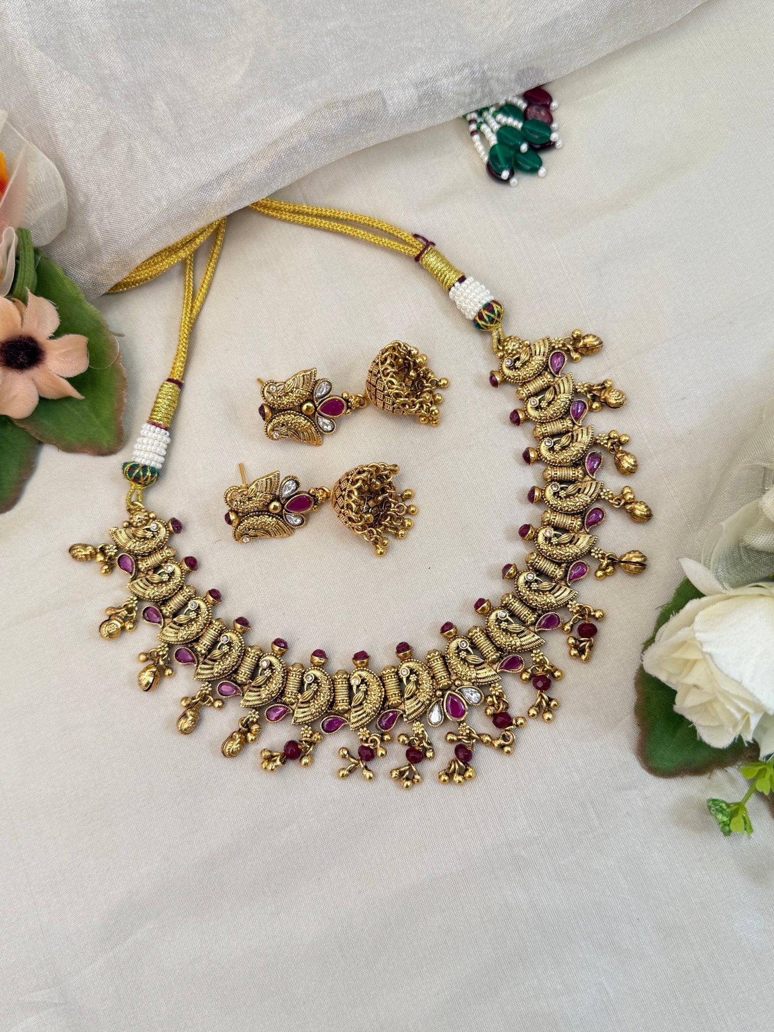 Royal Antique Short Necklace Set 888 - Mahilas