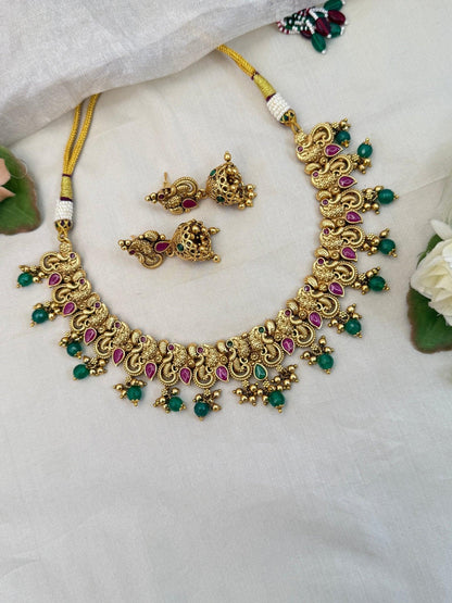 Royal Antique Short Necklace Set 890 - Mahilas