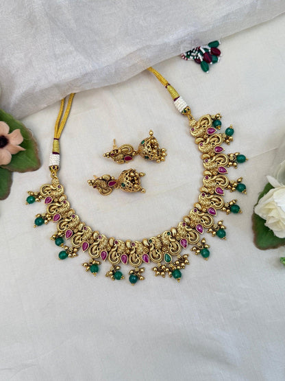 Royal Antique Short Necklace Set 890 - Mahilas