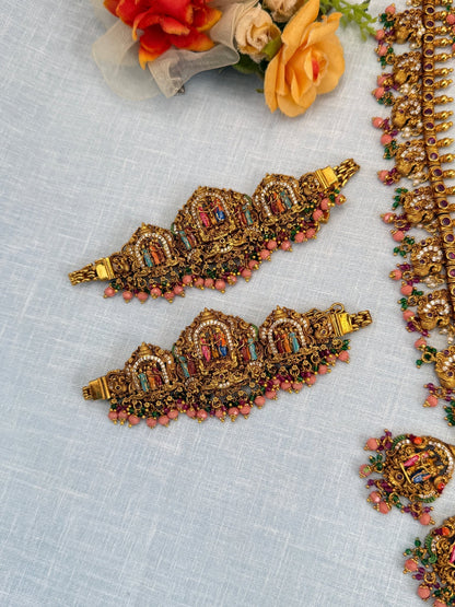 Royal Antique Srinivasa Kalyana Full Bridal Necklace Set 0574 - Mahilas