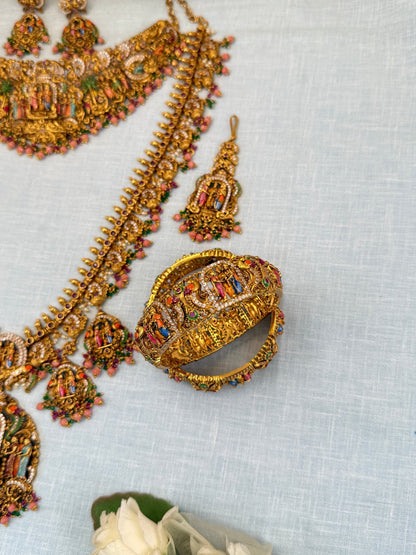 Royal Antique Srinivasa Kalyana Full Bridal Necklace Set 0574 - Mahilas