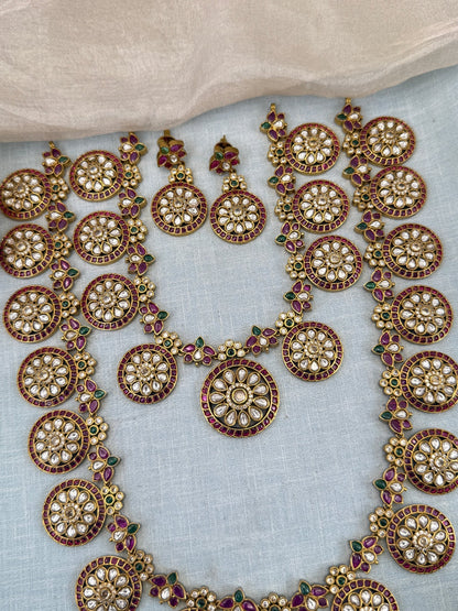 Royal Antique Stone Bottumala Bridal Necklace Set 0582 - Mahilas