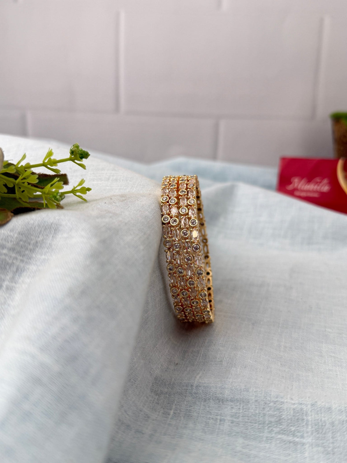 Royal Antique Stone Designer Bangles| Set Of 4| B0462 - Mahilas
