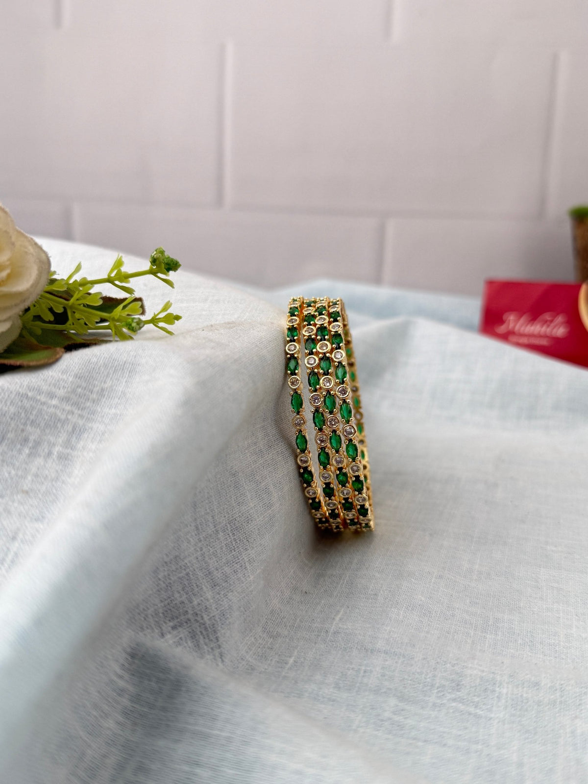 Royal Antique Stone Designer Bangles| Set Of 4| B0465 - Mahilas