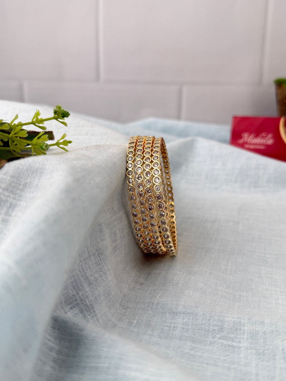 Royal Antique Stone Designer Bangles| Set Of 4| B0471 - Mahilas