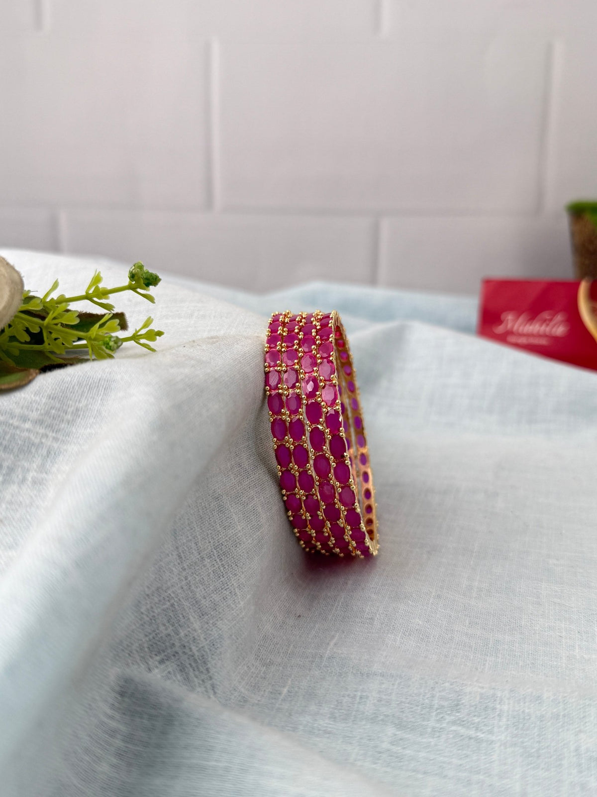 Royal Antique Stone Designer Bangles| Set Of 4| B0476 - Mahilas