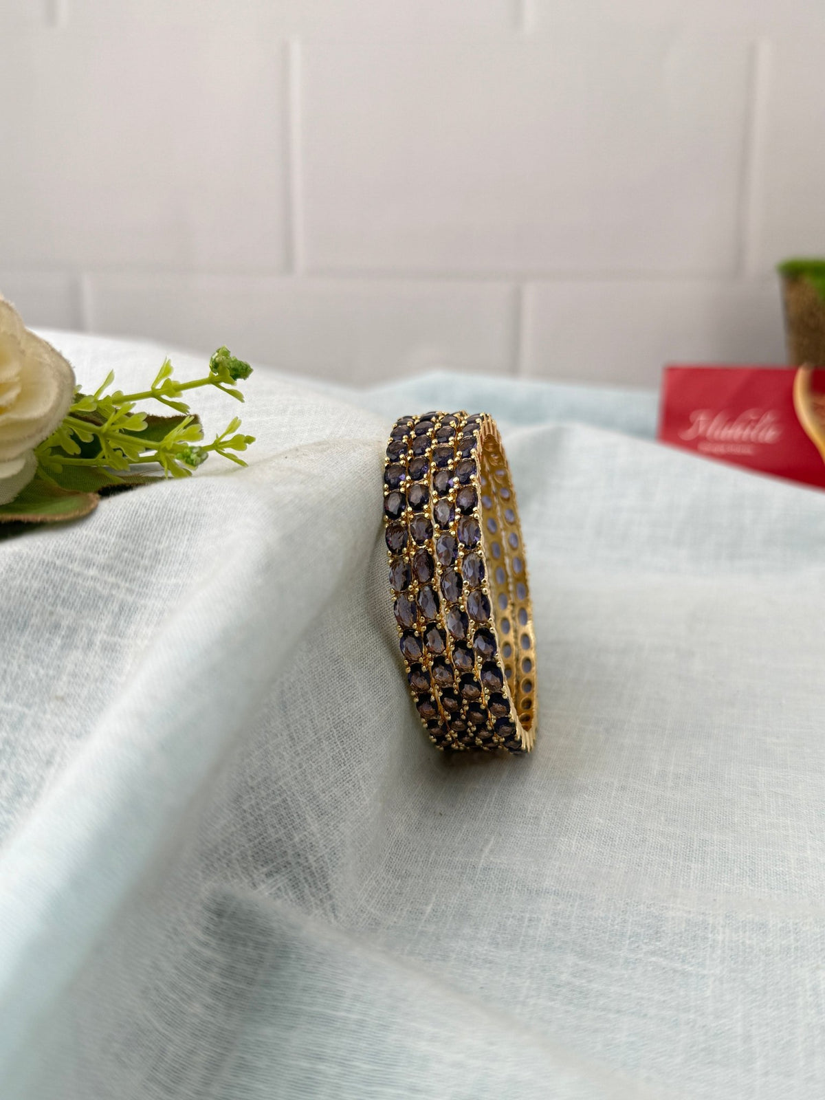 Royal Antique Stone Designer Bangles| Set Of 4| B0480 - Mahilas