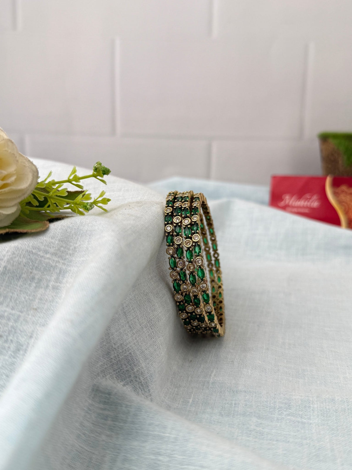 Royal Antique Stone Designer Bangles| Set Of 4| B0501 - Mahilas