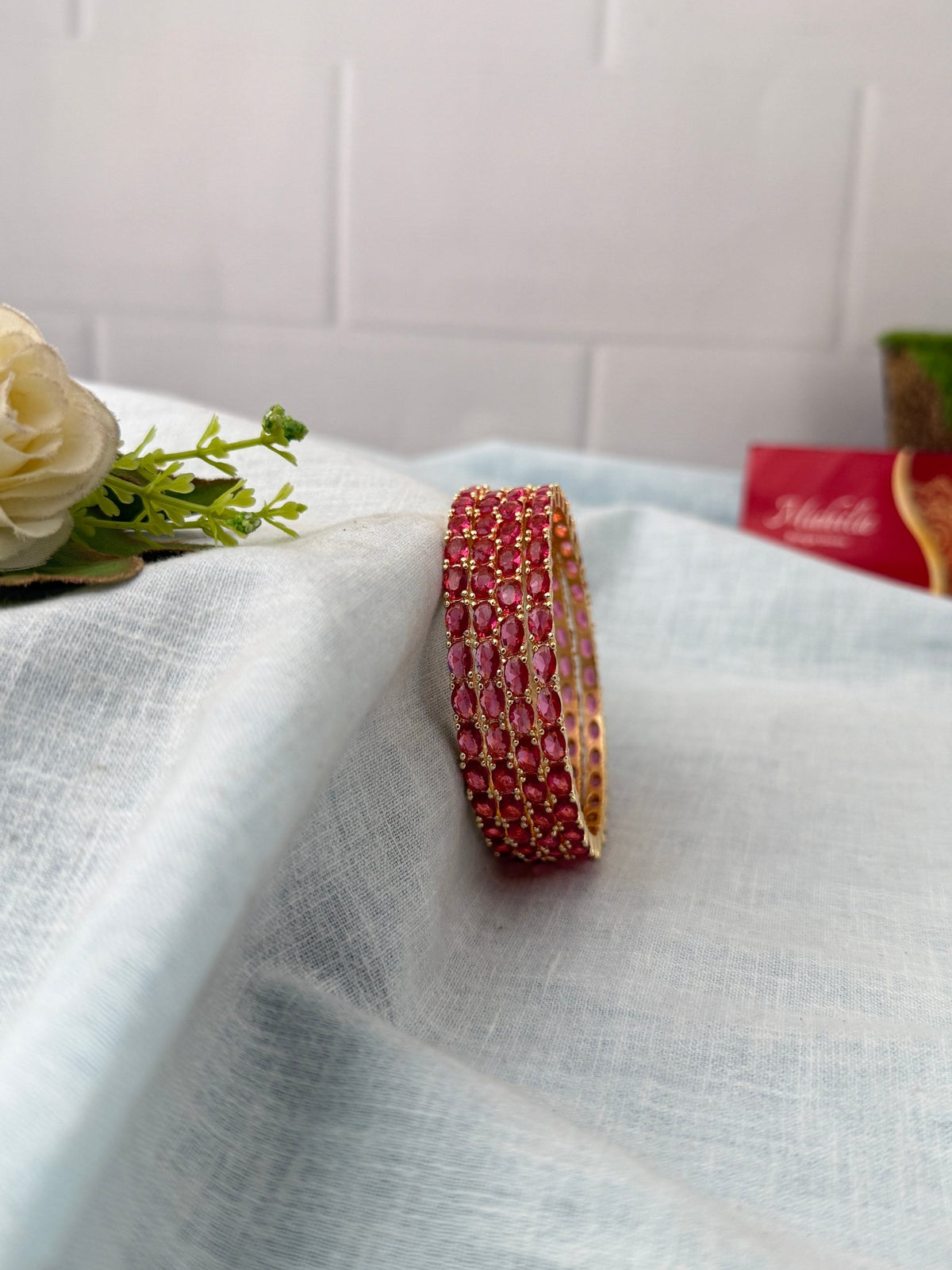 Royal Antique Stone Designer Bangles| Set Of 4| B0503 - Mahilas
