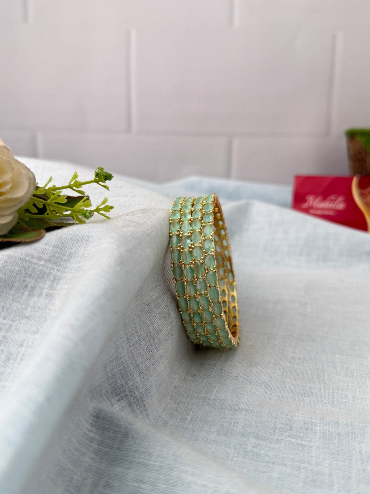 Royal Antique Stone Designer Bangles| Set Of 4| B0506 - Mahilas