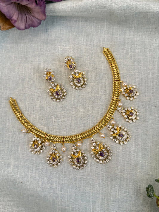 Royal Antique Stone Hasli Necklace Set 901 - Mahilas
