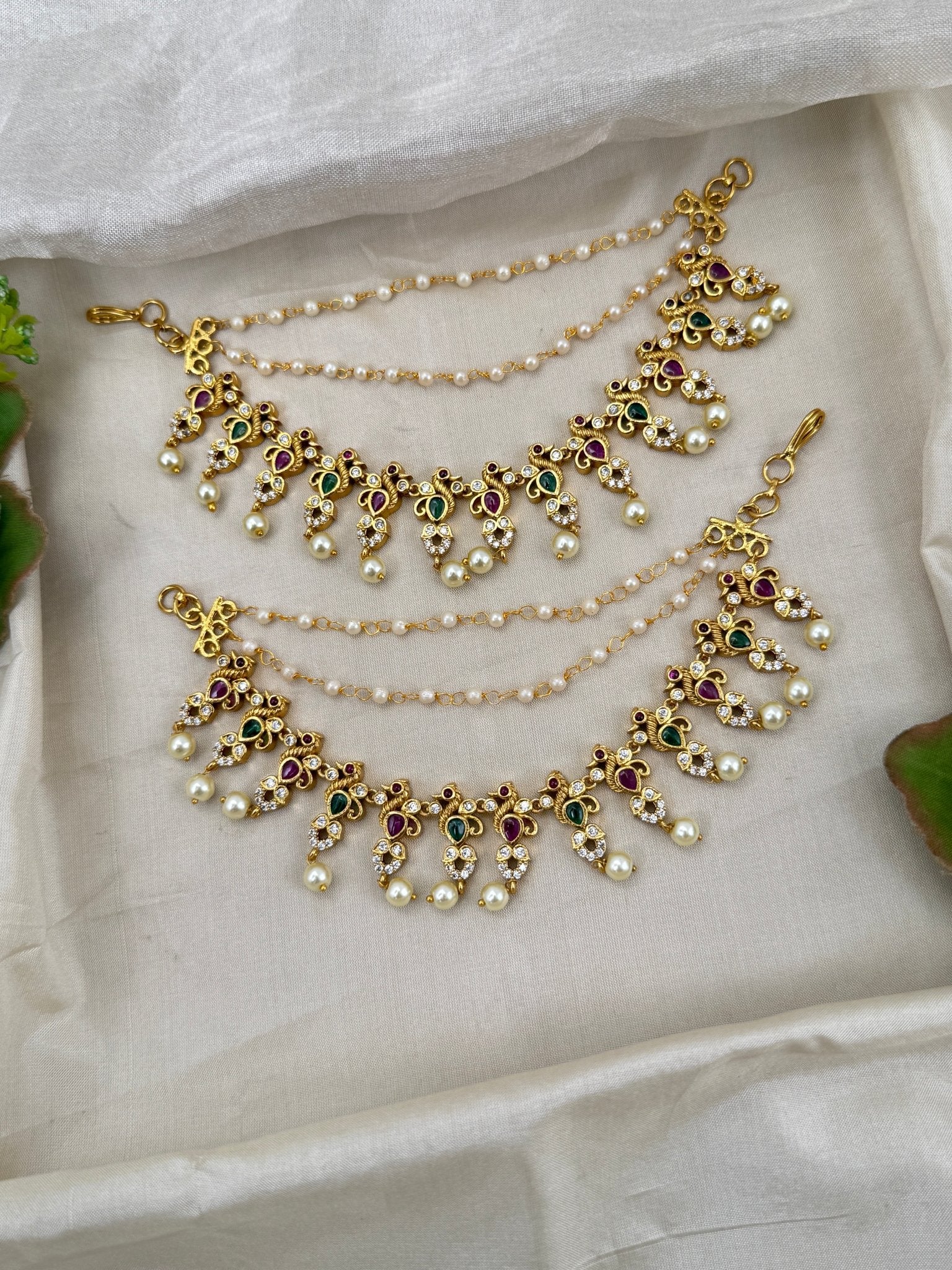 Royal Antique Stone Maatal Earchain 422 - Mahilas