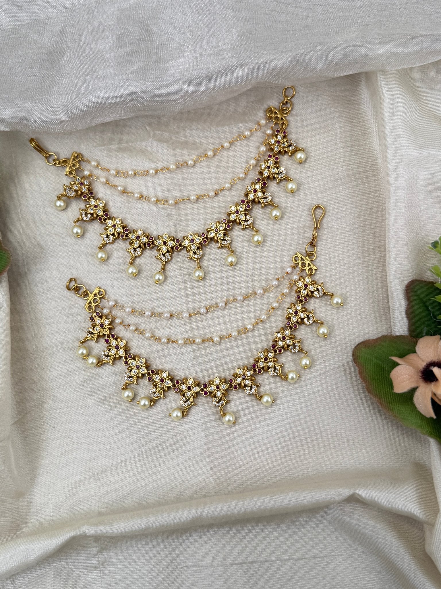 Royal Antique Stone Maatal Earchain 423 - Mahilas