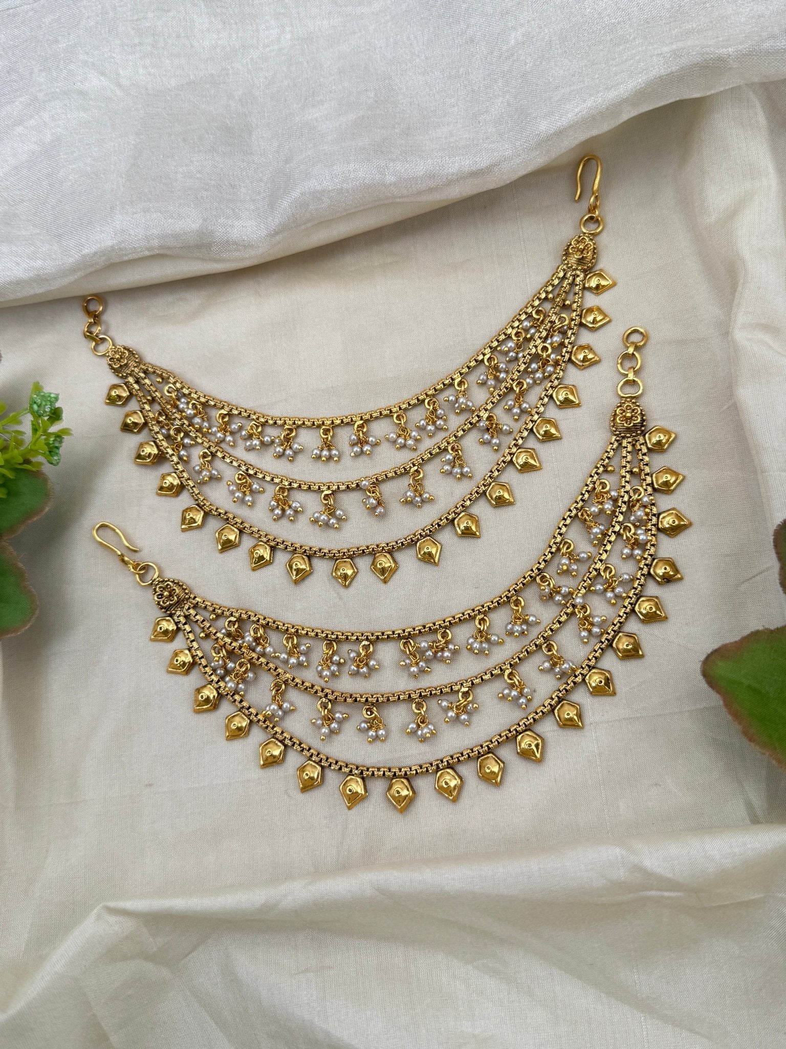 Royal Antique Stone Maatal Earchain 427 - Mahilas