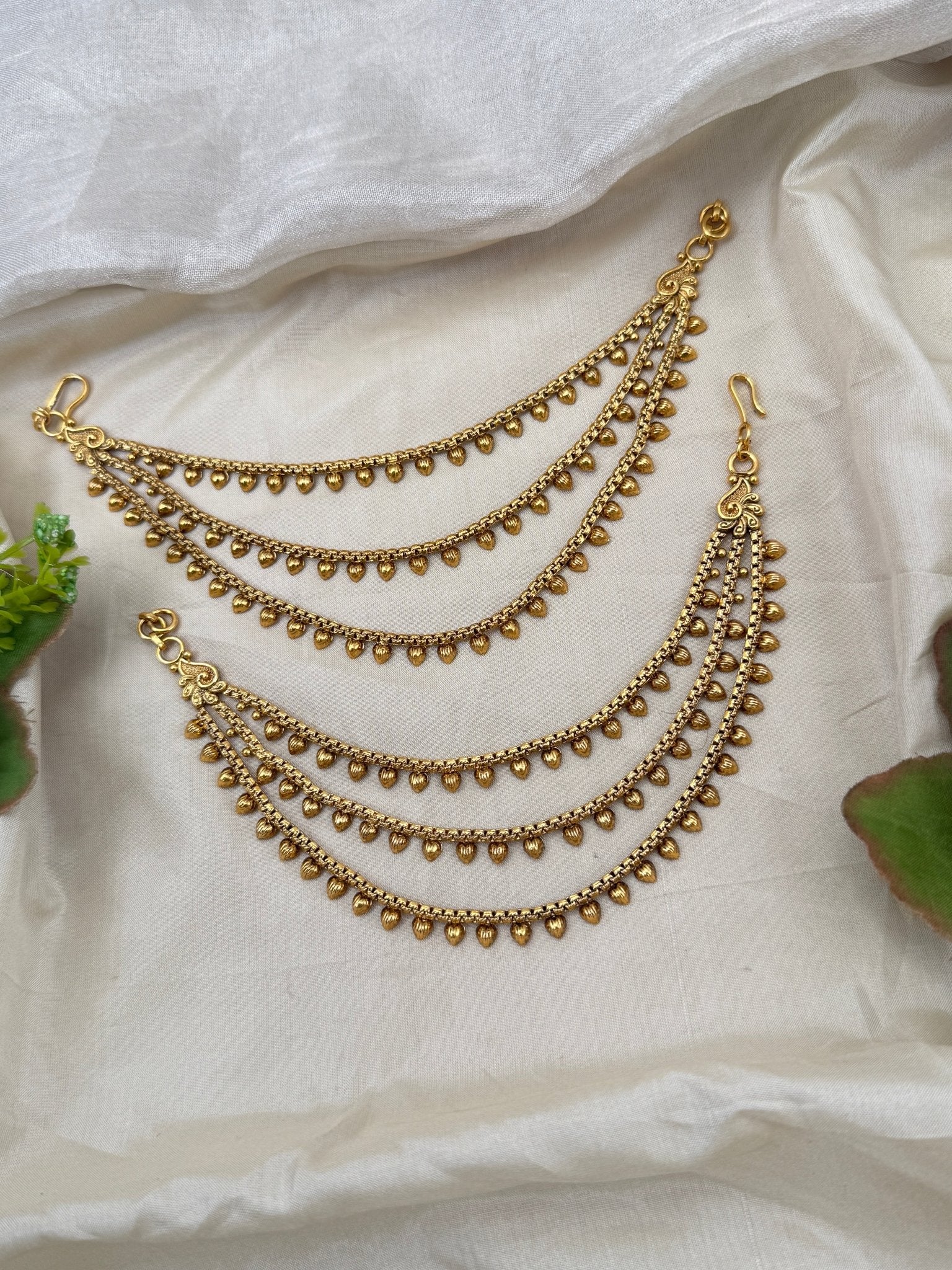 Royal Antique Stone Maatal Earchain 429 - Mahilas