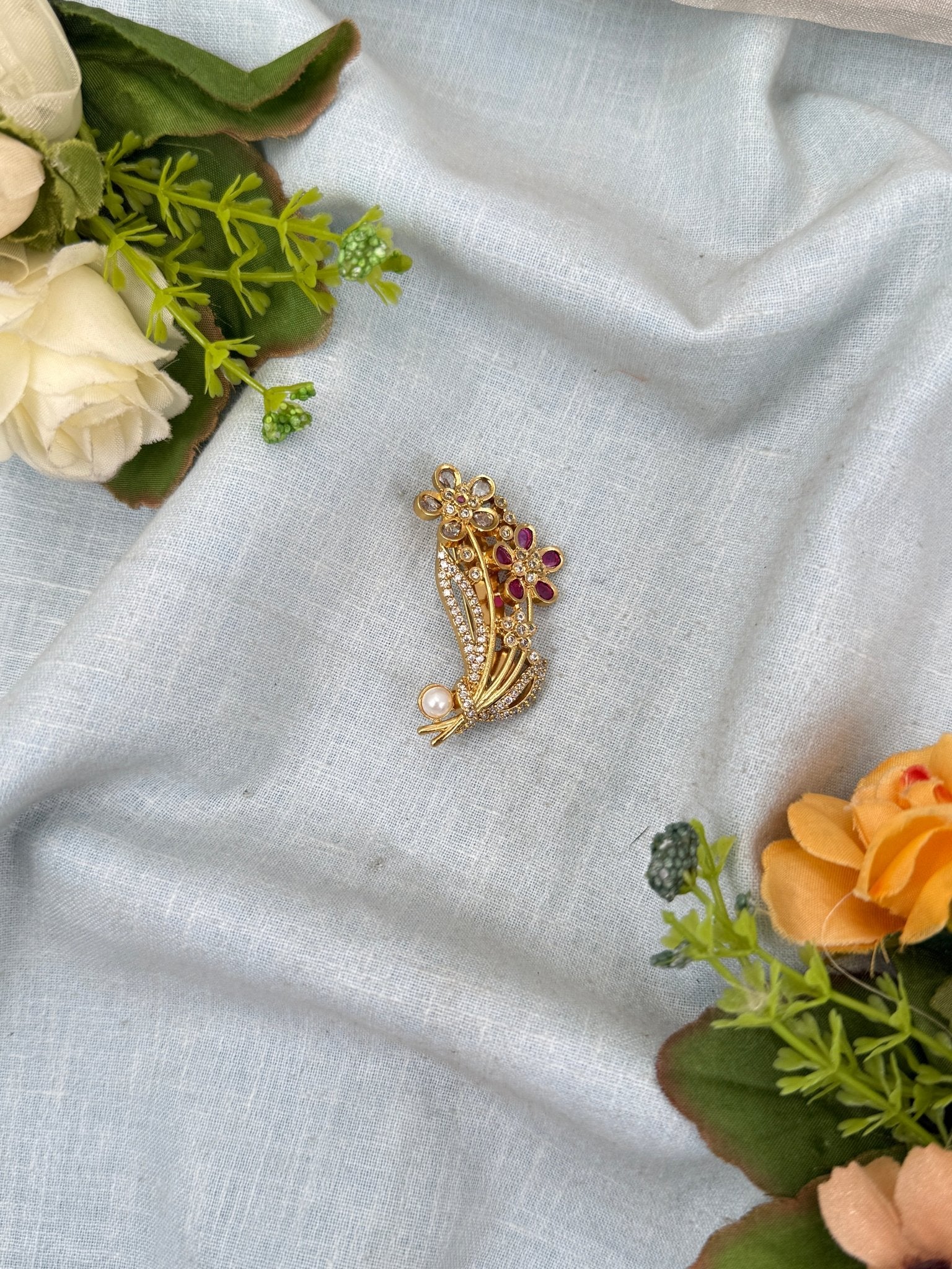 Royal Antique Stone Saree Pin Broach 2026 - Mahilas