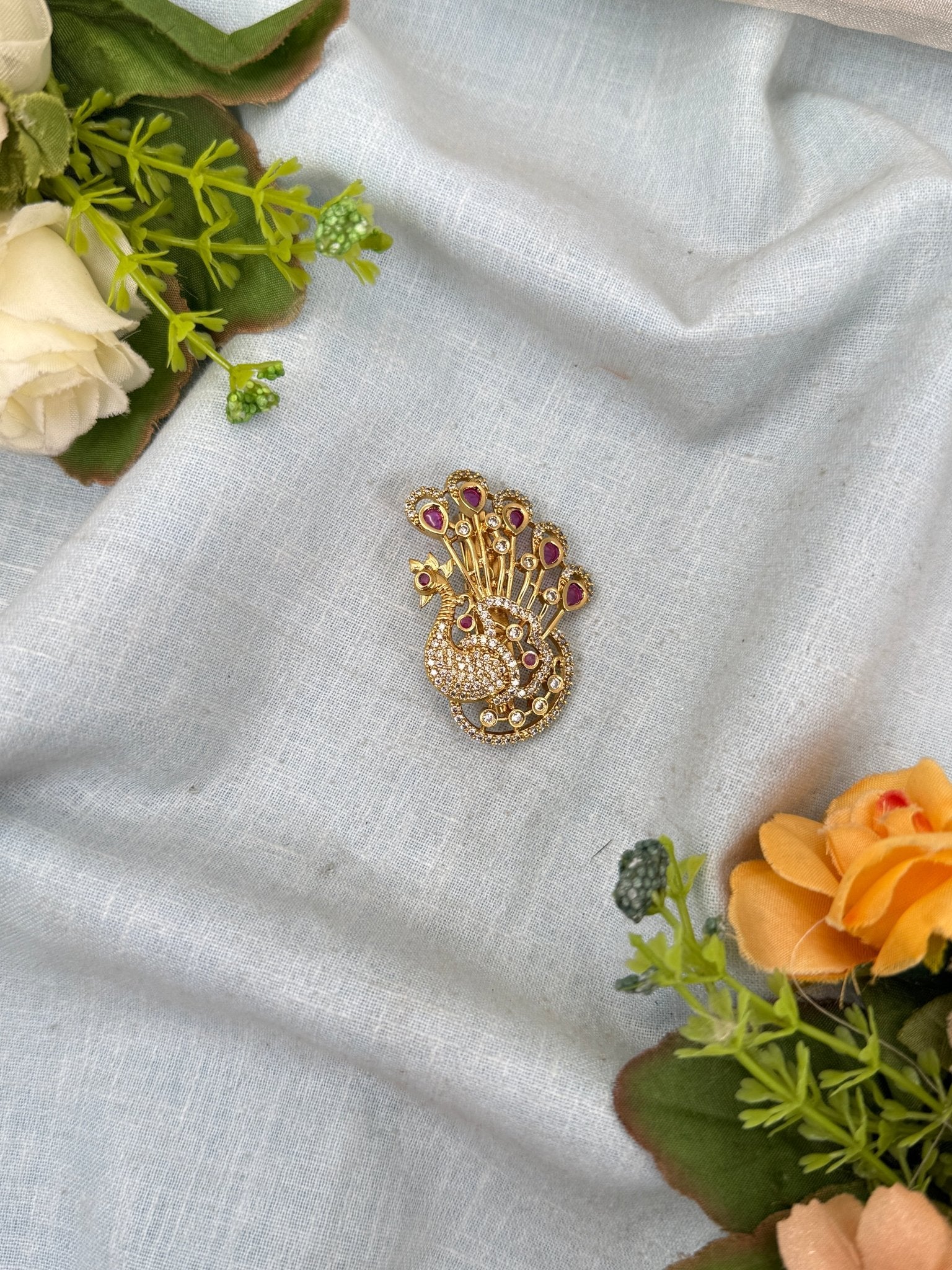 Royal Antique Stone Saree Pin Broach 2027 - Mahilas