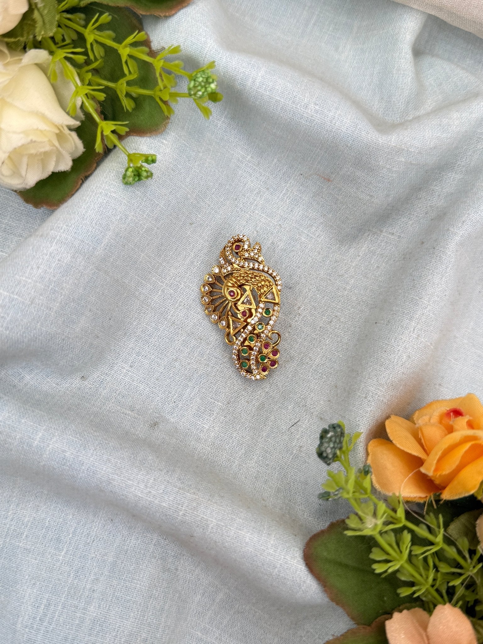 Royal Antique Stone Saree Pin Broach 2031 - Mahilas