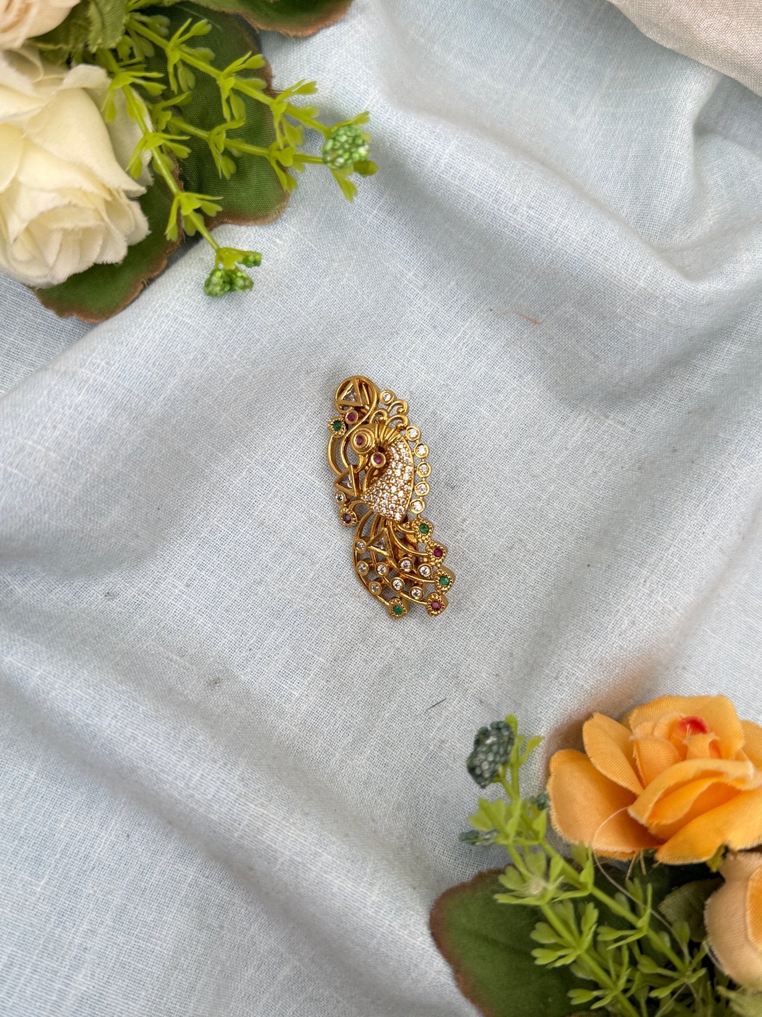 Royal Antique Stone Saree Pin Broach 2039 - Mahilas