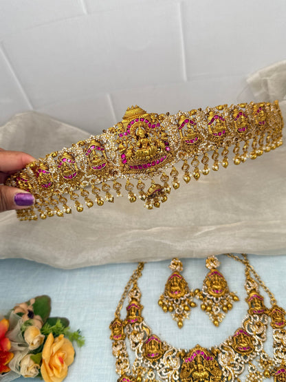 Royal Antique Stone Temple Full Bridal Necklace Set 0571 - Mahilas