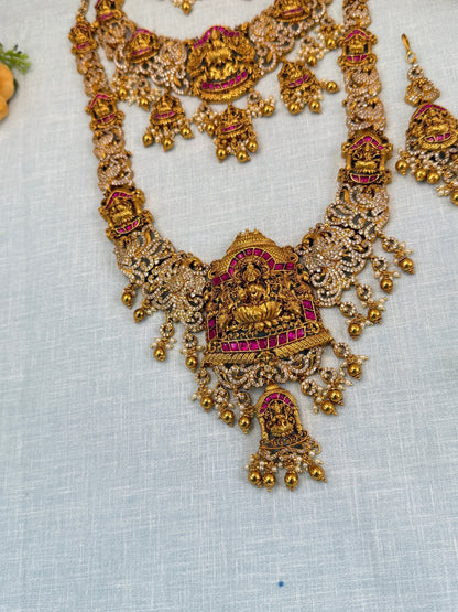 Royal Antique Stone Temple Full Bridal Necklace Set 0571 - Mahilas