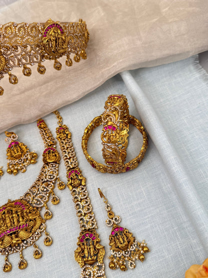 Royal Antique Stone Temple Full Bridal Necklace Set 0686 - Mahilas
