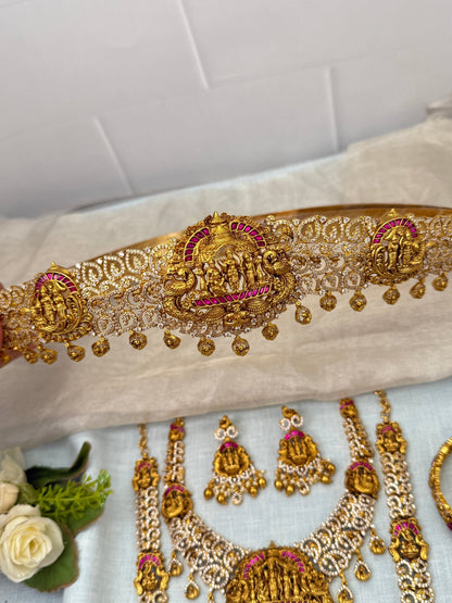 Royal Antique Stone Temple Full Bridal Necklace Set 0686 - Mahilas