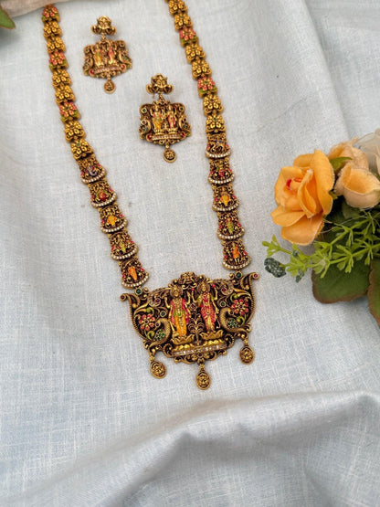 Royal Antique Temple Mid Long Necklace Set 984 - Mahilas