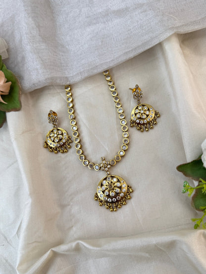 Royal Gold Like Antique Short Necklace Set 0978 - Mahilas