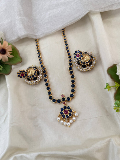 Royal Gold Like Antique Short Necklace Set 0980 - Mahilas