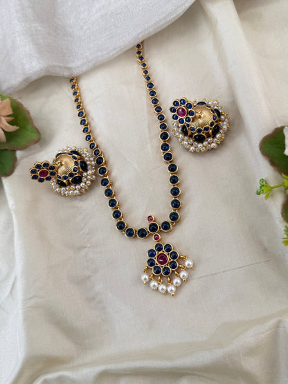 Royal Gold Like Antique Short Necklace Set 0980 - Mahilas