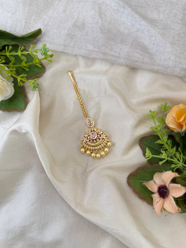 Royal Gold Stone Maang Tikka 677